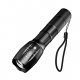 LED flashlight / flashlight LED, 1 illuminator 5 mode with battery and charger adjustable adjustable focal length