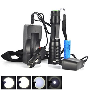 LED flashlight / flashlight LED illuminator 5 mode with battery tactical waterproof camping / hiking / cave