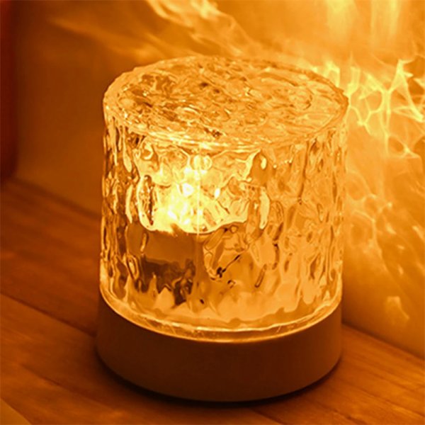 Crystal Lamp Water Ripple Projector Night Light Decoration Home Houses Bedroom Aesthetic Atmosphere Holiday Gift Sunset Lights