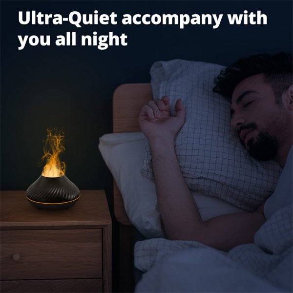 New Volcanic Flame Aroma Diffuser Essential Oil Lamp 130ml USB Portable Air Humidifier With Color Night Light Mist Maker Fogger